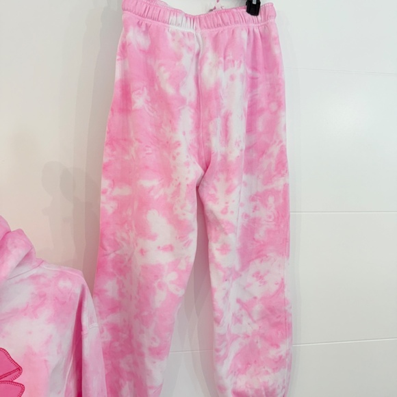 Roller Rabbit Pink Disco Tie Dye Bow Love Shack Fancy Hoodie with Sweatpants - Picture 9 of 11